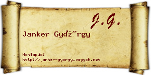 Janker György névjegykártya